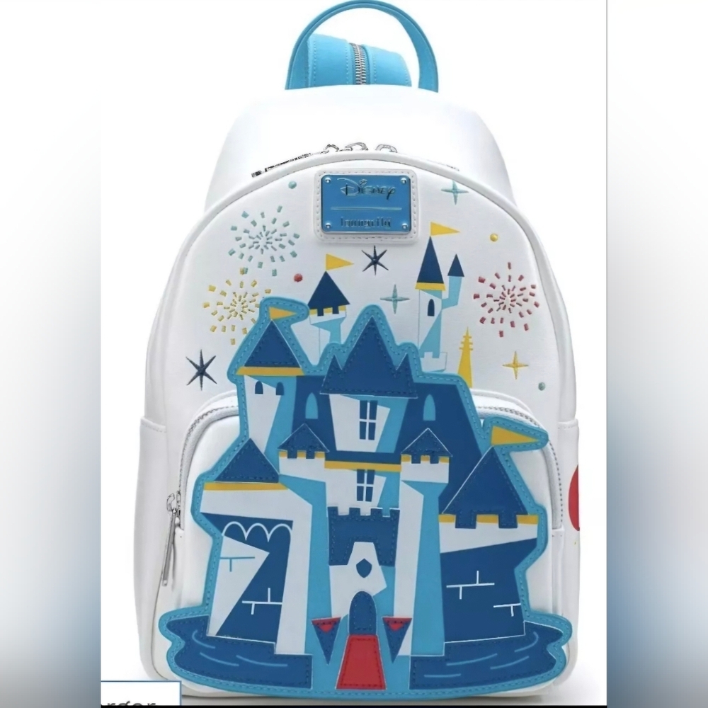 Loungefly Sling Mini Backpack DISNEYLAND 65TH ANNIVERSARY SLEEPING BEAUTY CASTLE